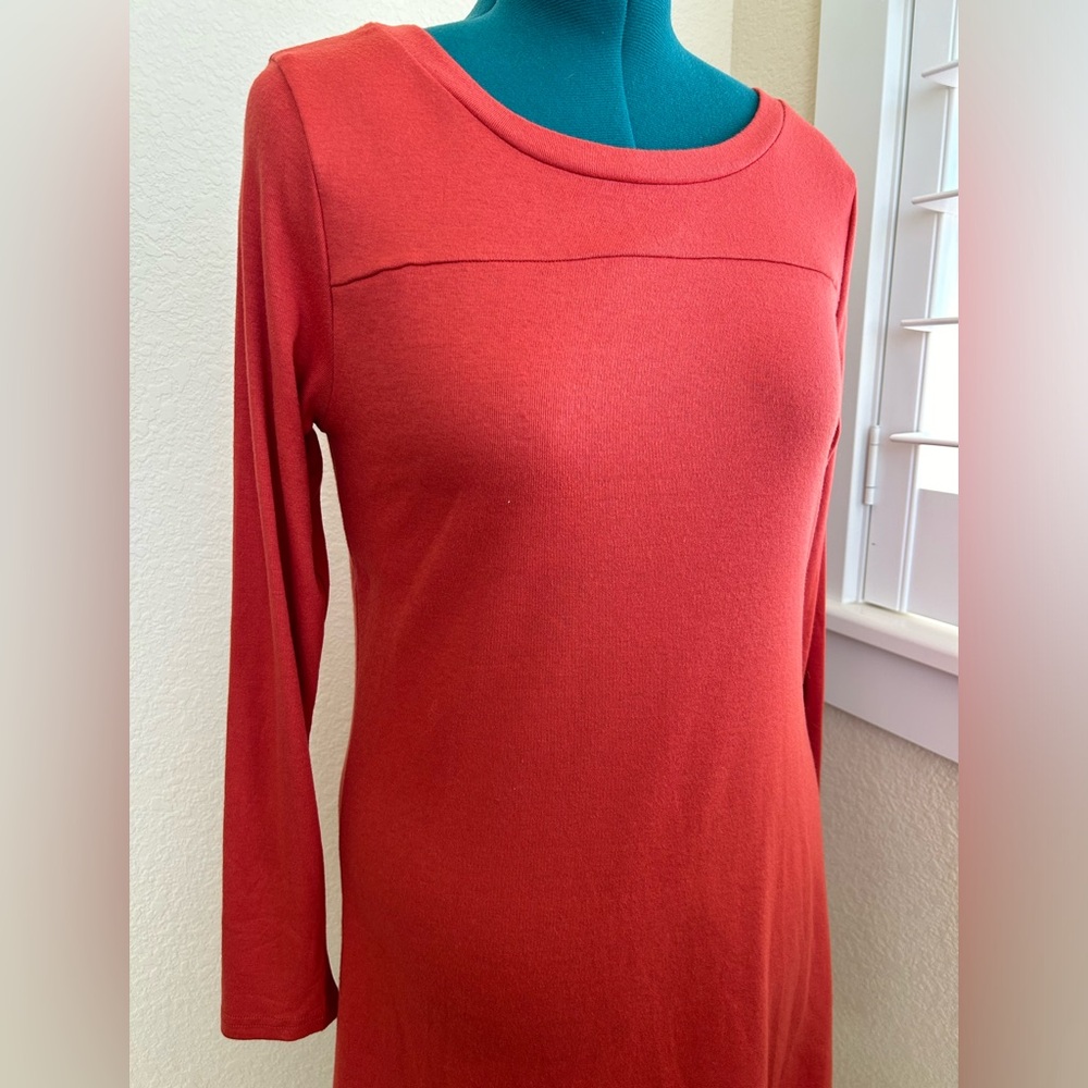 IGenjun Orange Tunic Long Sleeve Dress Orange  Size Large Long Sleeve St…